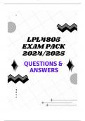 LPL4805 EXAM PACK 2024/2025 (QUESTIONS & ANSWERS)