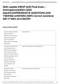 2024 update |NRNP 6635 Final Exam - Schizophrenia|2024-2025 latest|COMPREHENSIVE QUESTIONS AND VERIFIED ANSWERS (100% Correct solutions) GET IT 100% ACCURATE!!