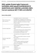 2024 update |Scaled Agile Framework - SAFE|2024-2025 latest|COMPREHENSIVE QUESTIONS AND VERIFIED ANSWERS (100% Correct solutions) GET IT 100% ACCURATE!!