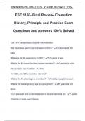 FSE 1150- Final Review- Cremation History, Principle and Practice Exam Questions and Answers 100% Solved