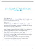 GPC F STUDY 174 QUESTIONS WITH COMPLETE SOLUTIONS