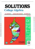 Solutions for College Algebra, 8th edition by Robert F. Blitzer, All Chapters