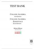 Test bank for College Algebra, 8th edition by Robert F. Blitzer, All Chapters