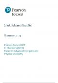 Pearson Edexcel Level 3 GCE Chemistry Advanced Paper 1 JUNE 2024 MARK SCHEME