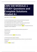 CMN 548 MODULE 1 STUDY Questions and Complete Solutions Graded A+