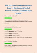 NSG 121 Exam 2 | Health Assessment Exam 2 | Questions and Verified Answers Graded A+ | 2024/2025 Guide Herzing