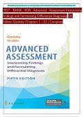 TEST BANK For Advanced Assessment Interpreting Findings and Formulating Differential Diagnoses, 5th Edition by Goolsby, All Chapters 1 to 22 complete Verified Editon ISBN 9781719645935 (NEWEST 2024)