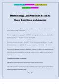 Microbiology Lab Practicum #1 SBVC Exam Questions and Answers