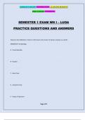 SEMESTER 1 EXAM WH I – LUOA PRACTICE QUESTIONS AND ANSWERS