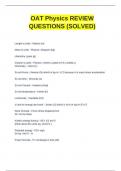 Exam (elaborations) OAT  physics exam review questions with complete solutions (graded A+)