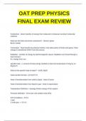 Exam (elaborations) OAT  physics questions with verified solutions (100% solved) graded A+