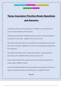 Texas Insurance Practice Exam Questions and Answers