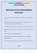 Texas Auto Insurance Exam Questions and Answers