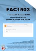 FAC1503 Assignment 9 (COMPLETE ANSWERS) Semester 2 2024 - DUE 31 October 2024