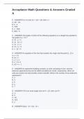 Accuplacer Math Questions & Answers Graded A