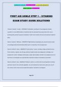 FIRST AID USMLE STEP 1 – VITAMINS EXAM STUDY GUIDE SOLUTIONS