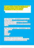 2024 Newest|NR566-Advanced Pharmacology for Care of the Family| UPDATE| COMPLETE FREQUENTLY TESTED QUESTIONS WITH VERIFIED ANSWERS|GET IT 100% ACCURATE!! • -Azoles (Drug Class) - ANSW..broad-spectrum antifungal drugs; represent an alternative to amphoteri