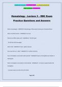 Hematology - Lecture 3 – RBC Exam Practice Questions and Answers