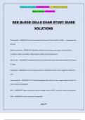 RED BLOOD CELLS EXAM STUDY GUIDE SOLUTIONS