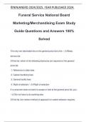 Funeral Service National Board Marketing/Merchandising Exam Study Guide Questions and Answers 100% Solved