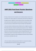 AHIP 2024 Final Exam Practice Questions and Answers