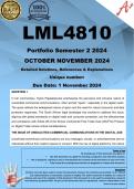 LML4810 OCTOBER NOVEMBER PORTFOLIO (COMPLETE ANSWERS) Semester 2 2024 - DUE 1 November 2024