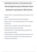 Gerontology Nursing Certification Exam Questions and Answers 100% Solved