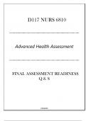 (FNP) D117 NURS 6810 (Advanced Health Assessment) FA Readiness Q & S 2024.