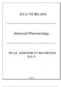 (FNP) D116 NURS 6800 (Advanced Pharmacology) FA Readiness Q & S 2024