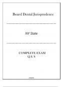 Board Dental Jurisprudence (NY State) Complete Exam Q & S 2024.