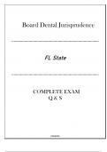 Board Dental Jurisprudence (FL State) Complete Exam Q & S 2024