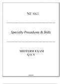 AGACNP - NU 665 (Specialty Procedures & Skills) Midterm Exam Q & S 2024.