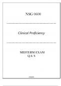 AGPCNP - NSG 0600 (Clinical Proficiency) Midterm Exam Q & S 2024.