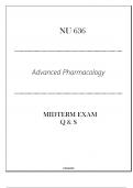 AGACNP - NU 636 (Advanced Pharmacology) Midterm Exam Q & S 2024.