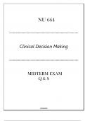 AGACNP - NU 664 (Clinical Decision Making) Midterm Exam Q & S 2024