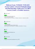 Midterm Exam: NUR641E/ NUR 641E (Latest 2024/ 2025 Update) Advanced Pathophysiology and Pharmacology for Nurse Educators Guide| Qs & As| 100% Correct| Grade A (Verified Answers)