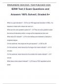 IERW Test 2 Exam Questions and Answers 100% Solved | Graded A+