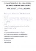 IERW Weather Exam Questions with 100% Correct Answers | Rated A+