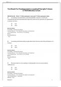 TEST BANK for Fundamental Accounting Principles Vol. 1 17th Edition by Kermit D. Larson , John J Wild & Barbara Chiappetta. Questions and Answer keys. A+