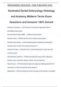 Illustrated Dental Embryology Histology and Anatomy Midterm Terms Exam Questions and Answers 100% Solved