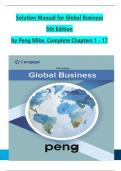 Solution Manual for Global Business, 5th Edition by Peng Mike, Verified Chapters 1 - 17, Complete Newest Version