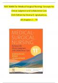 TEST BANK For Medical-Surgical Nursing: Concepts for Clinical Judgment and Collaborative Care 11th Edition by Donna D. Ignatavicius , All chapters 1 - 74 |ISBN: 9780323878265| COMPLETE TEST BANK 100% verified A