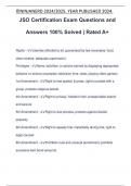 JSO Certification Exam Questions and Answers 100% Solved | Rated A+