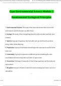 Cape Environmental Science Module 1 Fundamental Ecological Principles 2024 Questions and Answers Latest (2024 / 2025) (Verified Answers)