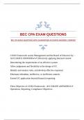 BEC CPA EXAM QUESTIONS WITH GUARANTEED ACCURATE ANSWERS |VERIFIED