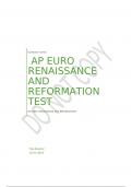 Ap Euro renaissance and Reformation Test