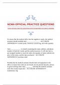 NCMA OFFICIAL PRACTICE QUESTIONS WITH GUARANTEED ACCURATE ANSWERS