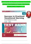 Test Bank For Success in Practical Vocational Nursing From Student to Leader 10th Edition By Knecht Patricia | 9780323810173 | | Chapter 1-19 | All Chapters with Answers and Rationals