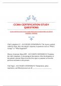 CCMA CERTIFICATION STUDY QUESTIONS WITH GUARANTEED ACCURATE ANSWERS |VERIFIED