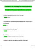 Mosby's Essentials For Nursing Assistants Final Exam Review 2024 Questions and Answers Latest (2024 / 2025) (Verified Answers)